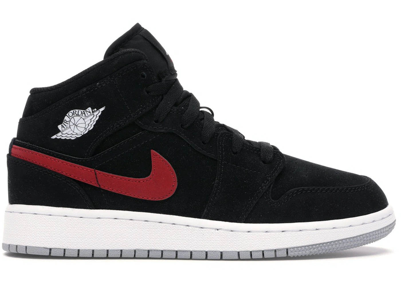 Jordan 1 Mid Multi-Color Swoosh Black (Gs)