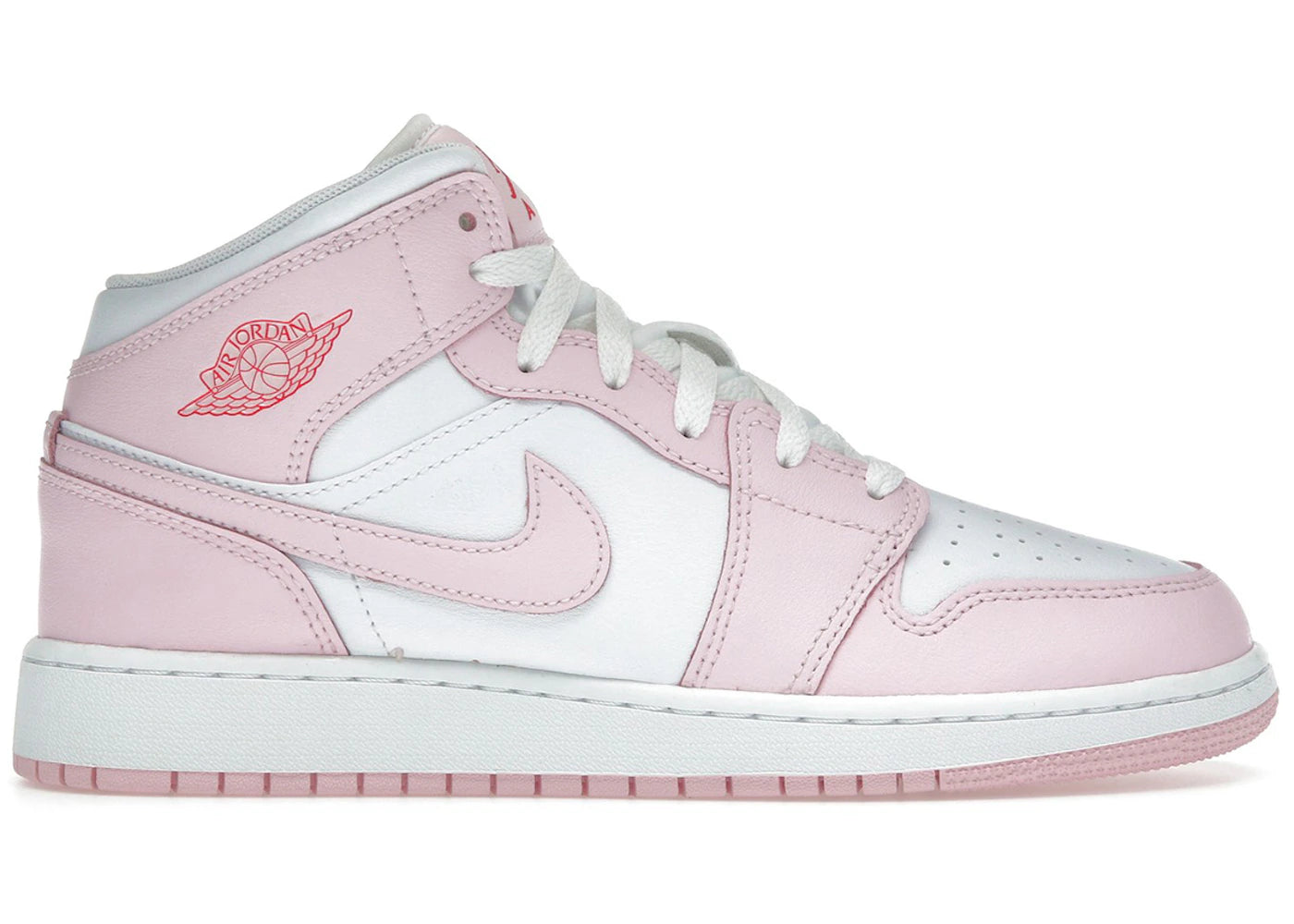 Jordan 1 Mid Pink Foam Fire Red (Gs)