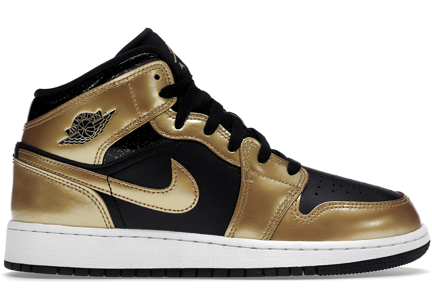Jordan 1 Mid Se Metallic Gold Black (Gs)