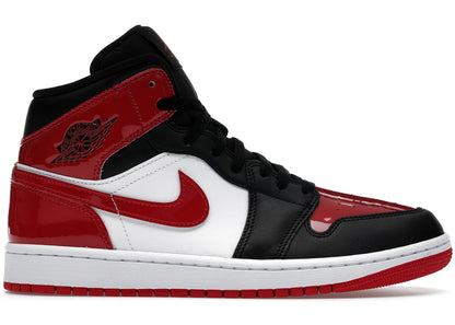 Jordan 1 Mid SE Patent Bred Toe, front