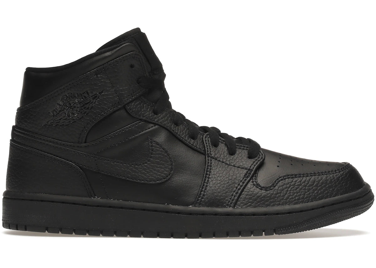 Jordan 1 Mid Triple Black India | Kicks Machine