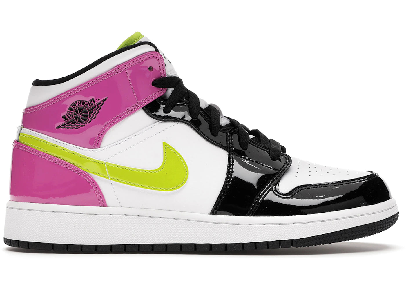 Jordan 1 Mid White Black Cyber Pink (Gs)
