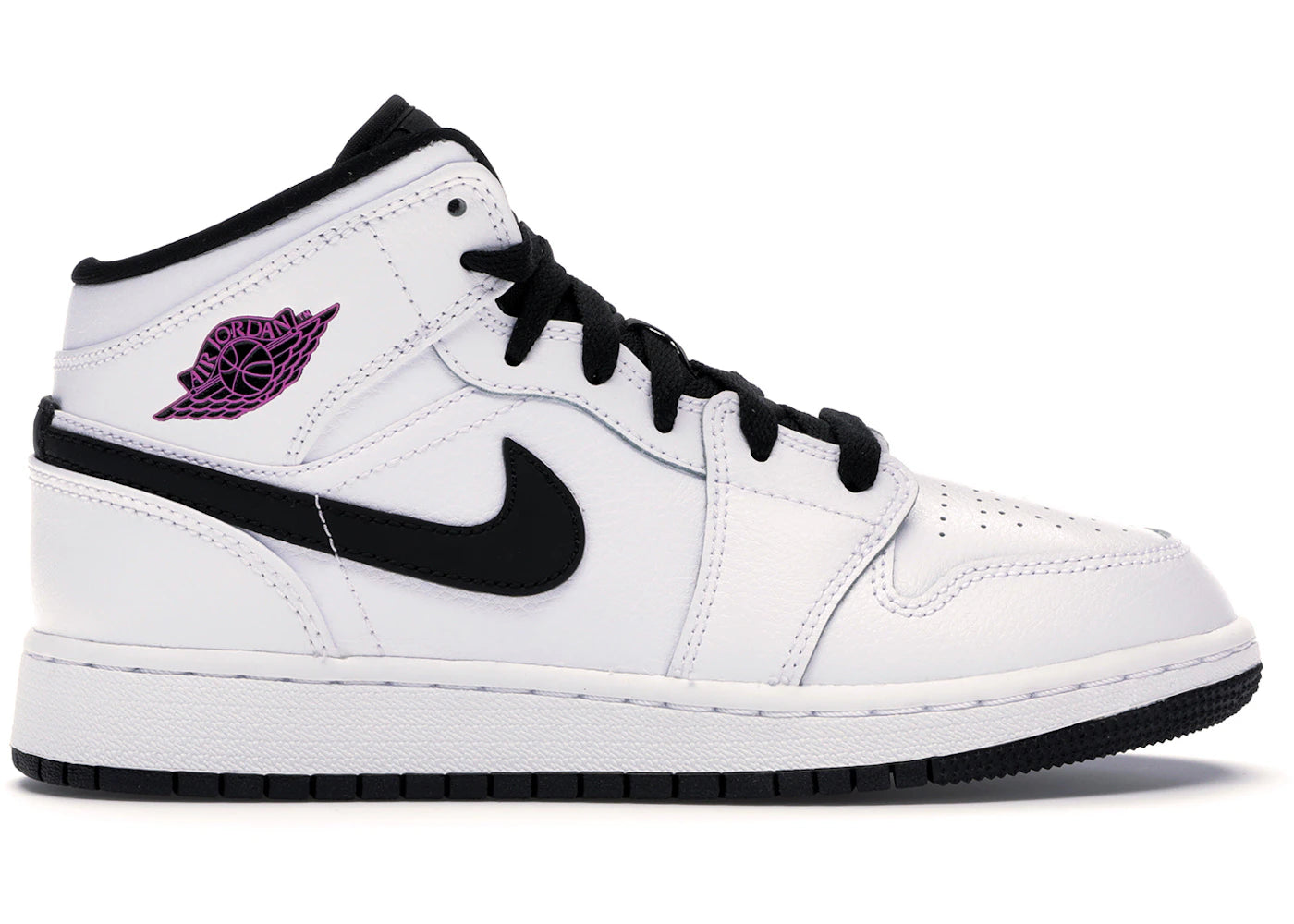 Jordan 1 Mid White Black Fuchsia Blast (Gs)
