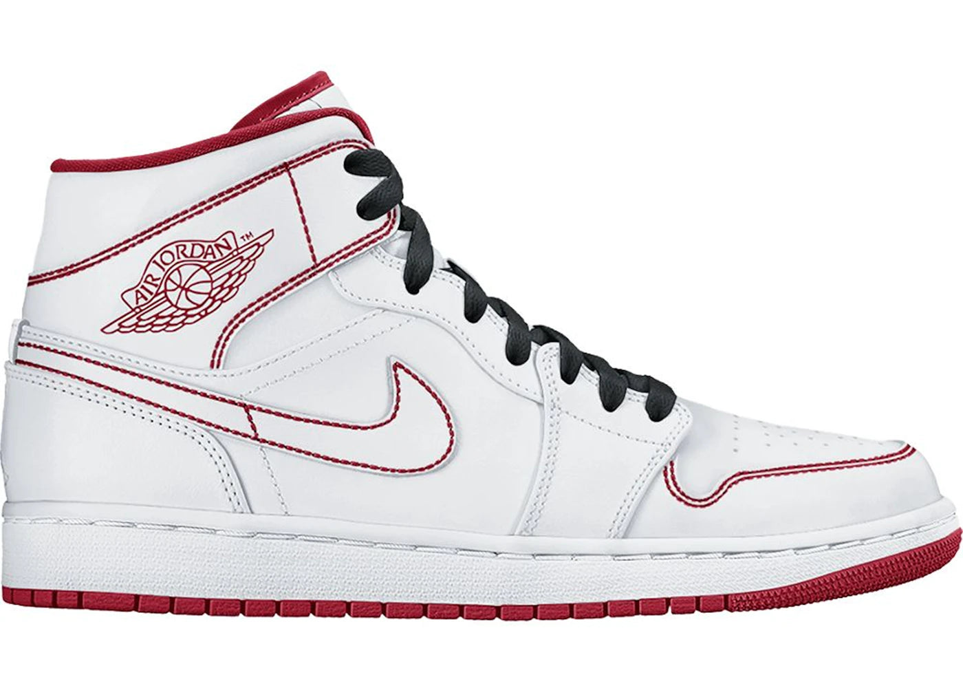 Jordan 1 Mid White Gym Red (Gs)