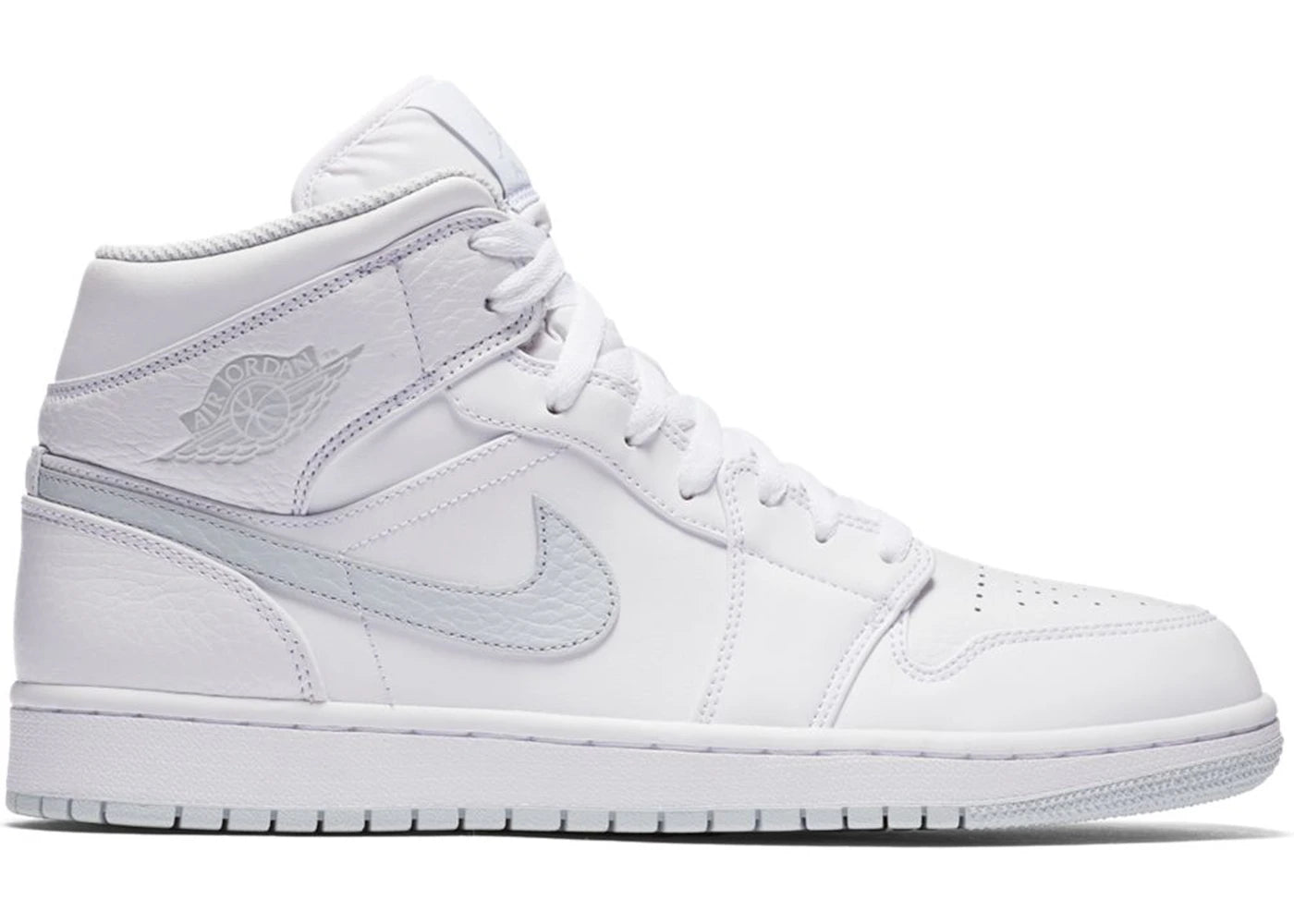 Jordan 1 Mid White Pure Platinum Swoosh