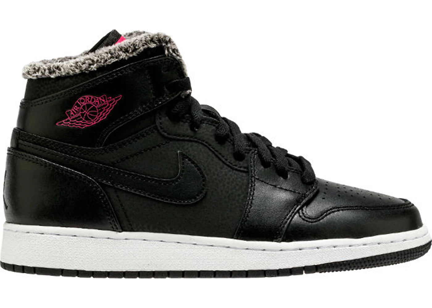 Jordan 1 Retro High Fleece Black Pink (Gs)