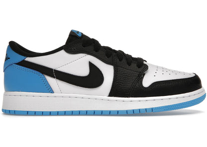 Air Jordan 1 Retro Low OG Black Dark Powder Blue GS, front