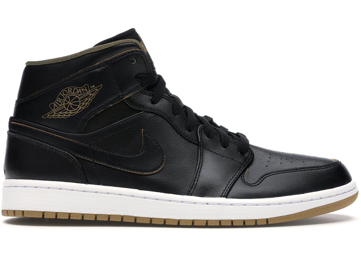Jordan 1 Retro Mid Black Metallic Gold