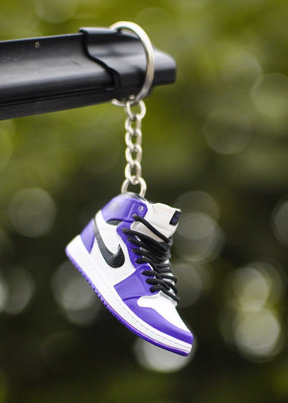 3D Sneaker Single Keychain With Box - AJ1 Court Purple