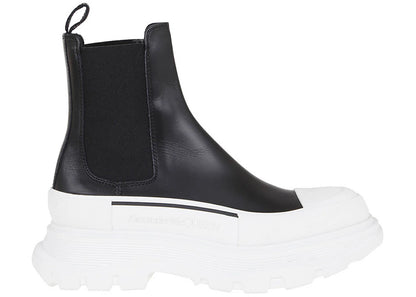 Alexander Mcqueen Chelsea Tread Ankle Boot Black White (Women'S)