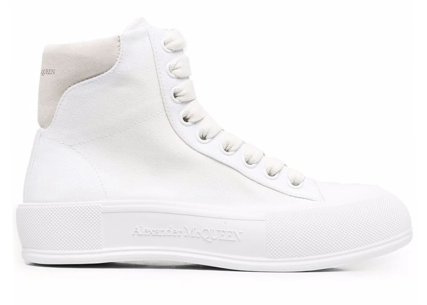 Alexander Mcqueen Deck Plimsoll High Top Sneaker Optical White (Women'S)
