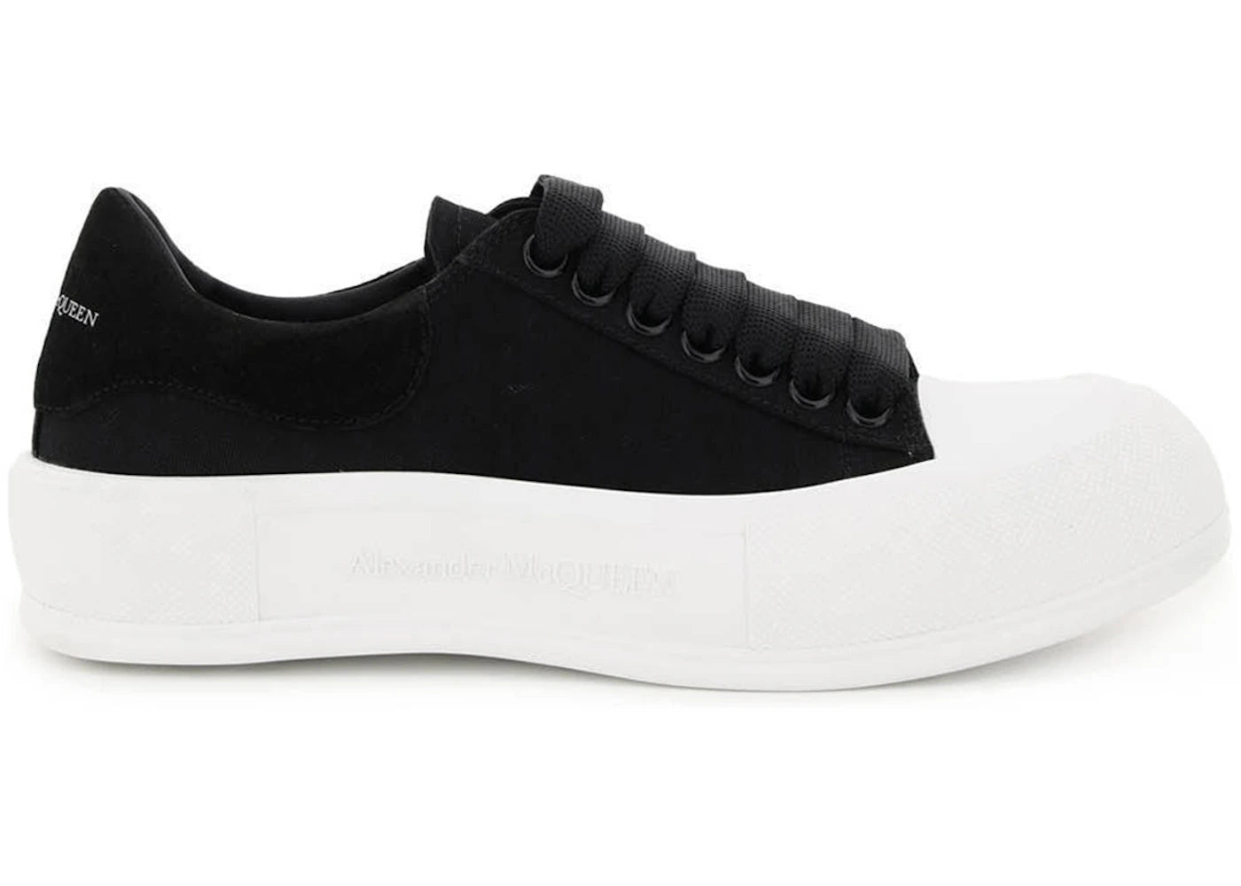 alexander mcqueen deck skate plimsoll lace-up black (women's)