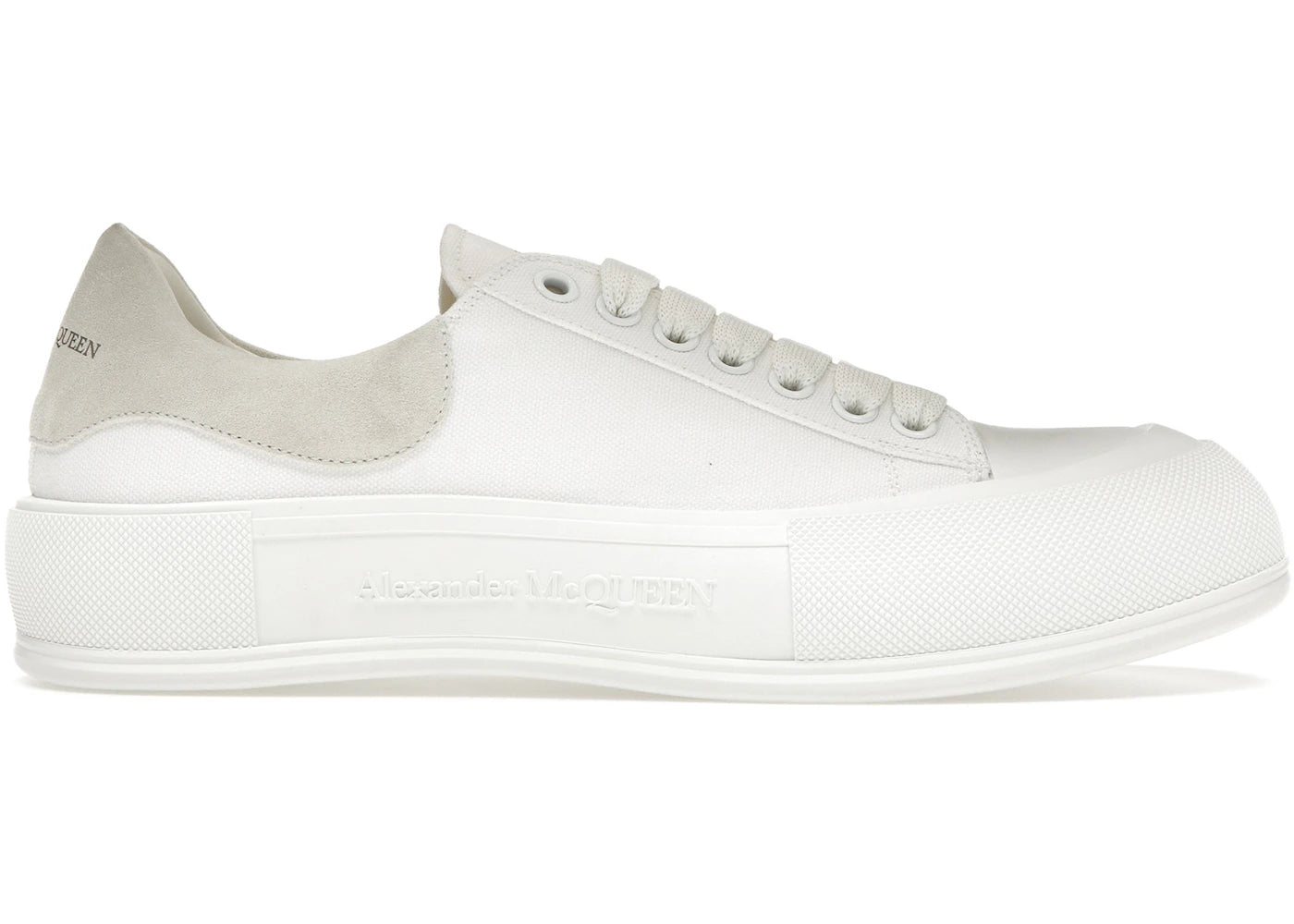 alexander mcqueen deck skate plimsoll lace-up white white