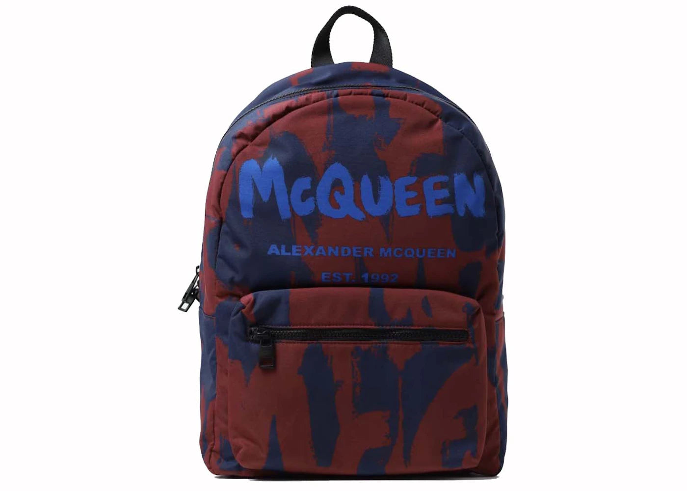 Alexander Mcqueen Graffiti Logo Backpack Navy/Red