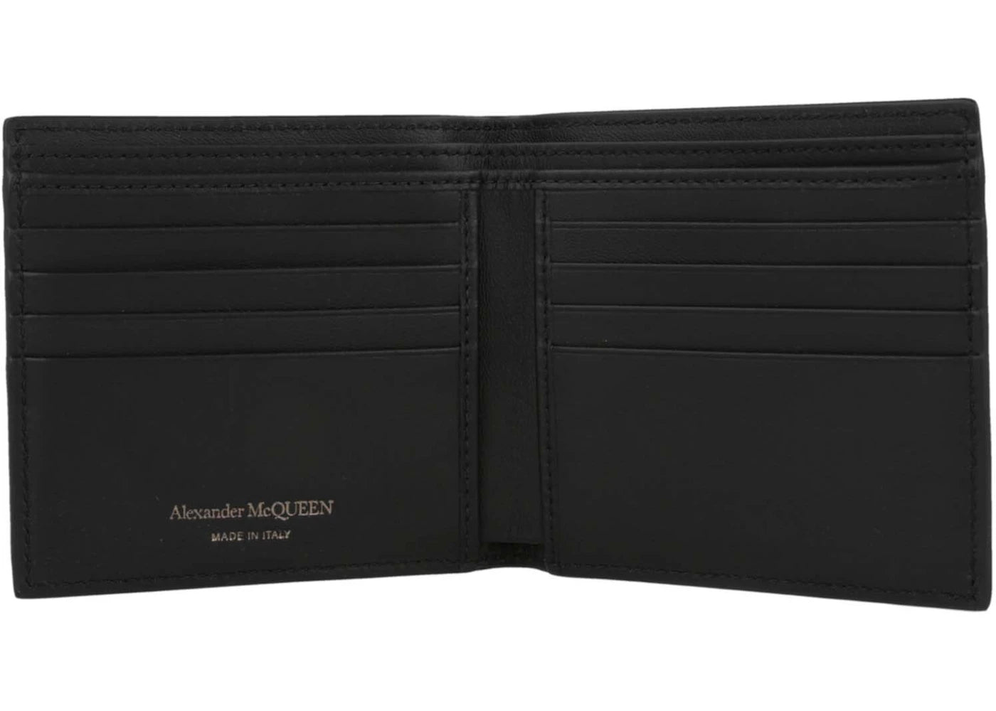 alexander mcqueen graffiti logo bi-fold wallet black/white 