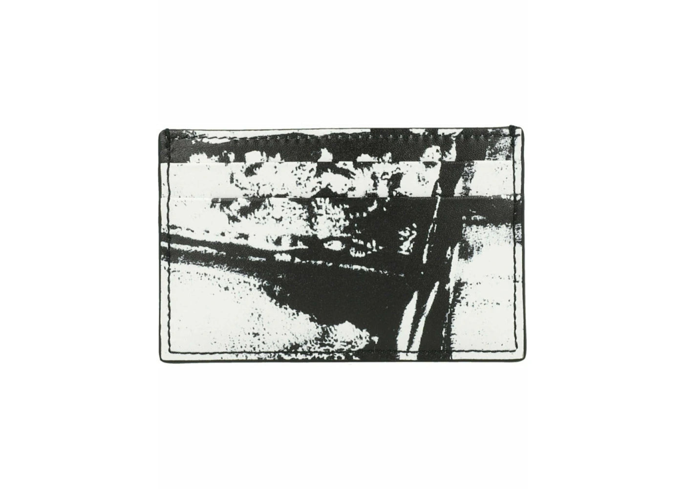 alexander mcqueen graffiti logo card holder black/white 
