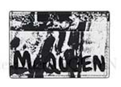 alexander mcqueen graffiti logo card holder black/white 