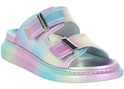alexander mcqueen hybrid slides silver (women's)