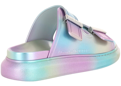 alexander mcqueen hybrid slides silver (women's)