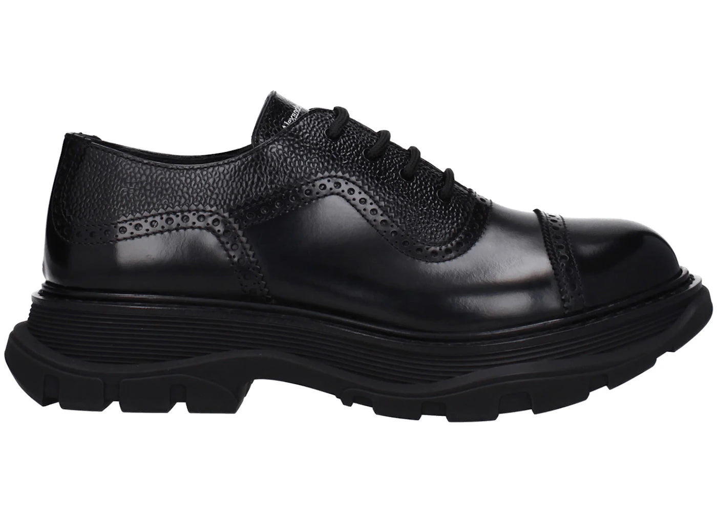 alexander mcqueen lace-up derby shoes black