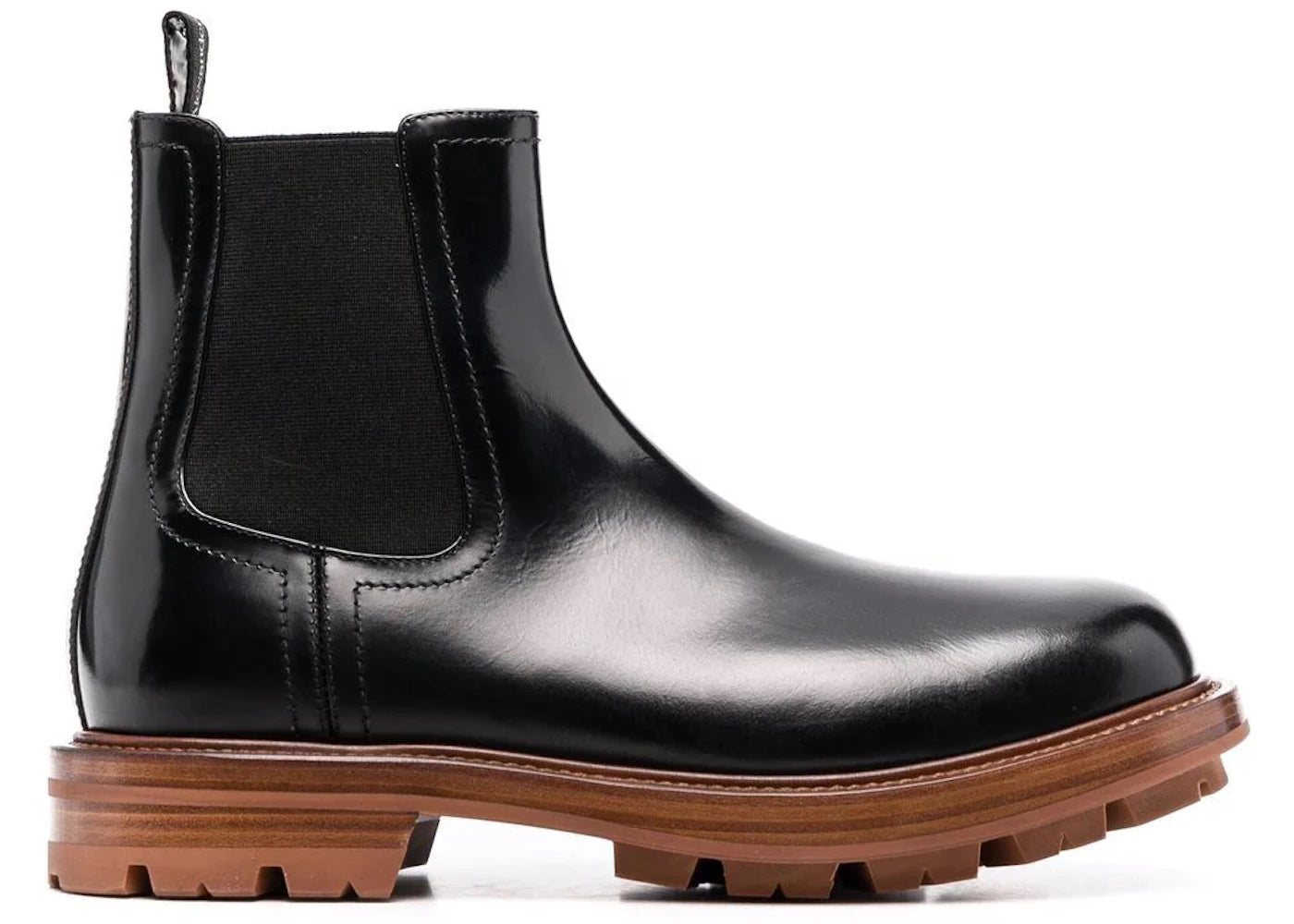 Alexander Mcqueen Leather Chelsea Boots Black Brown