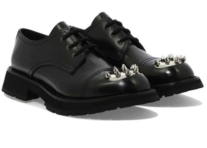 alexander mcqueen monkstrap lace-up shoe black