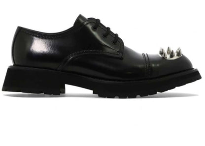 alexander mcqueen monkstrap lace-up shoe black