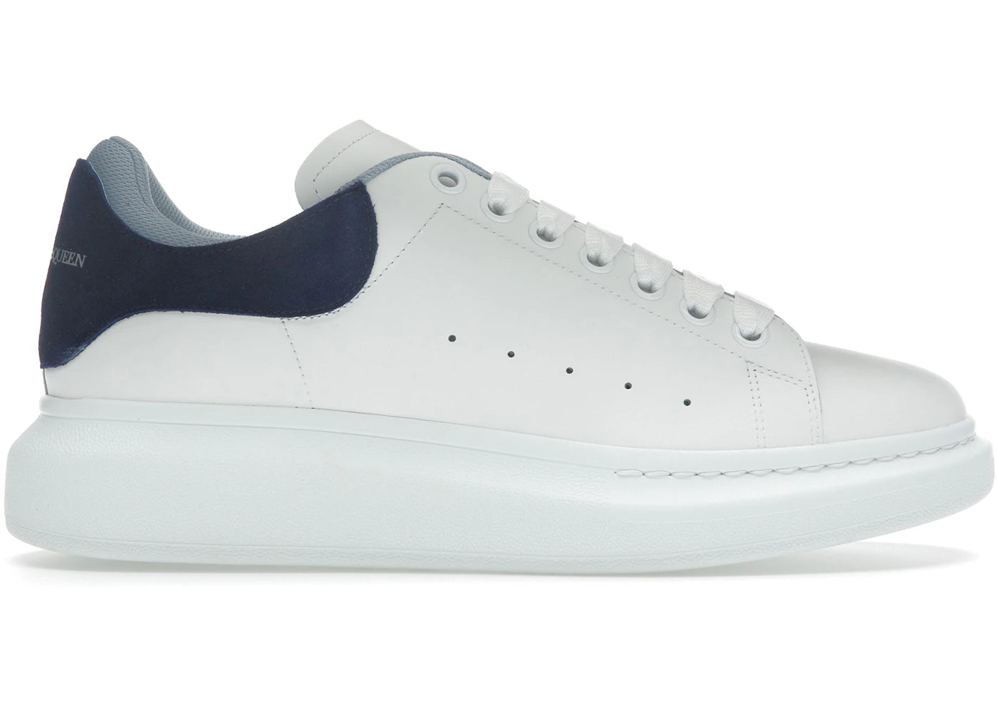 alexander mcqueen oversized double heel white navy light blue