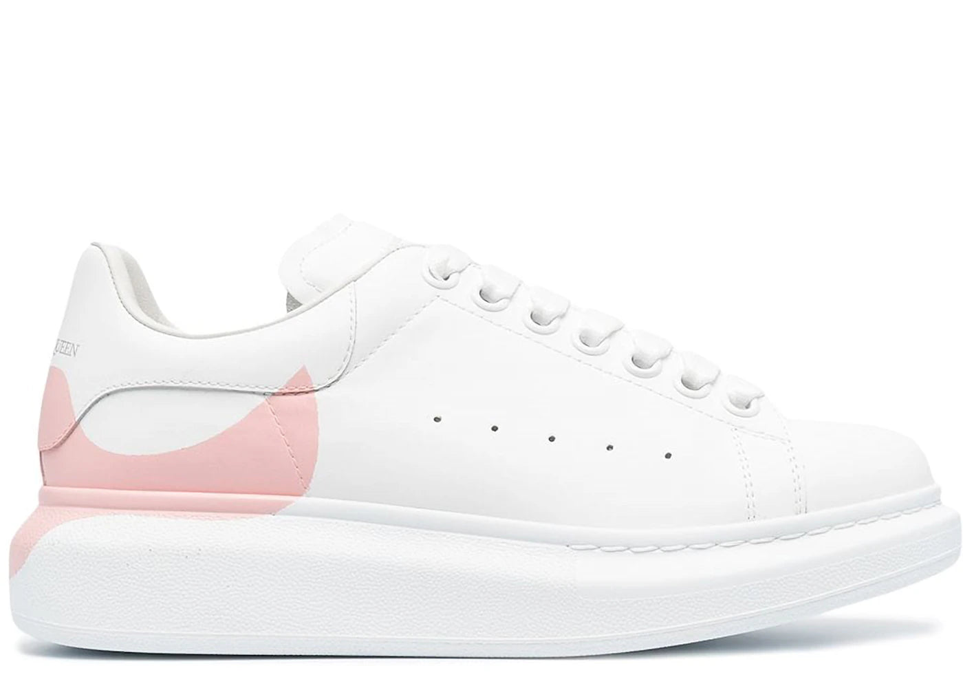 alexander mcqueen oversized drop heel counter print white rose (women's)