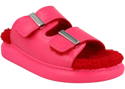 alexander mcqueen oversized hybrid slides pink silver (women's)