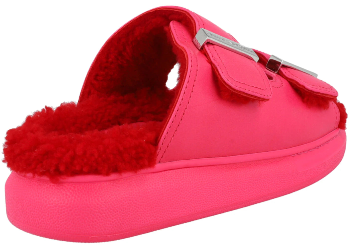 alexander mcqueen oversized hybrid slides pink silver (women's)