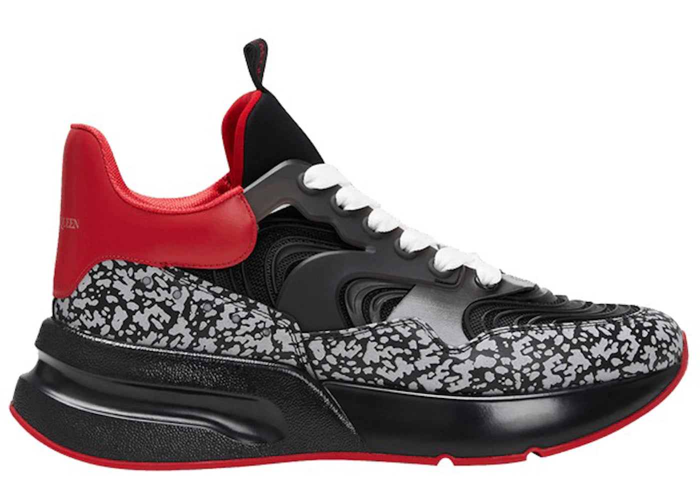 Alexander Mcqueen Oversized Runner Black Red Relective