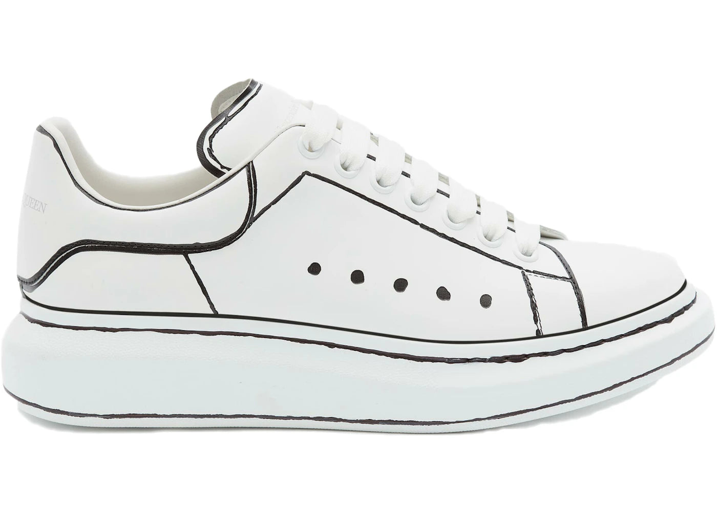 Alexander Mcqueen Oversized White Black Outline