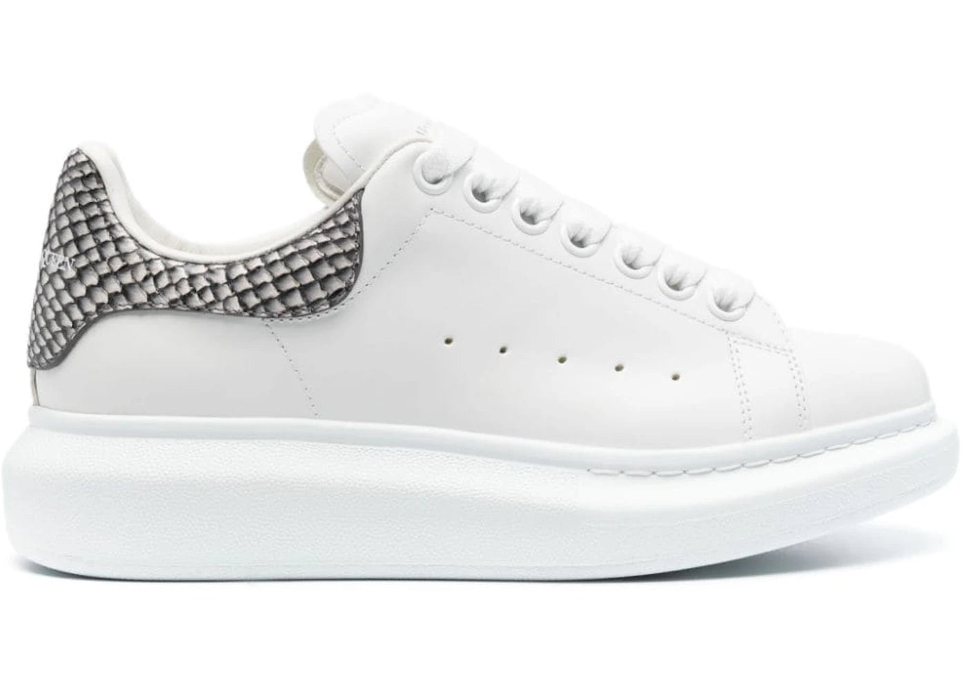 alexander mcqueen oversized white grey snakeskin (women's)