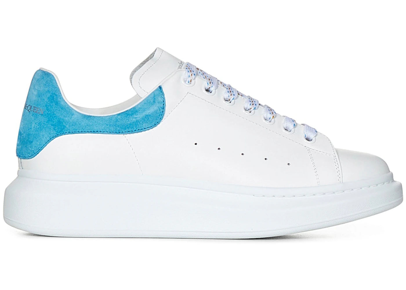 Alexander Mcqueen Oversized White Lapis Blue Suede