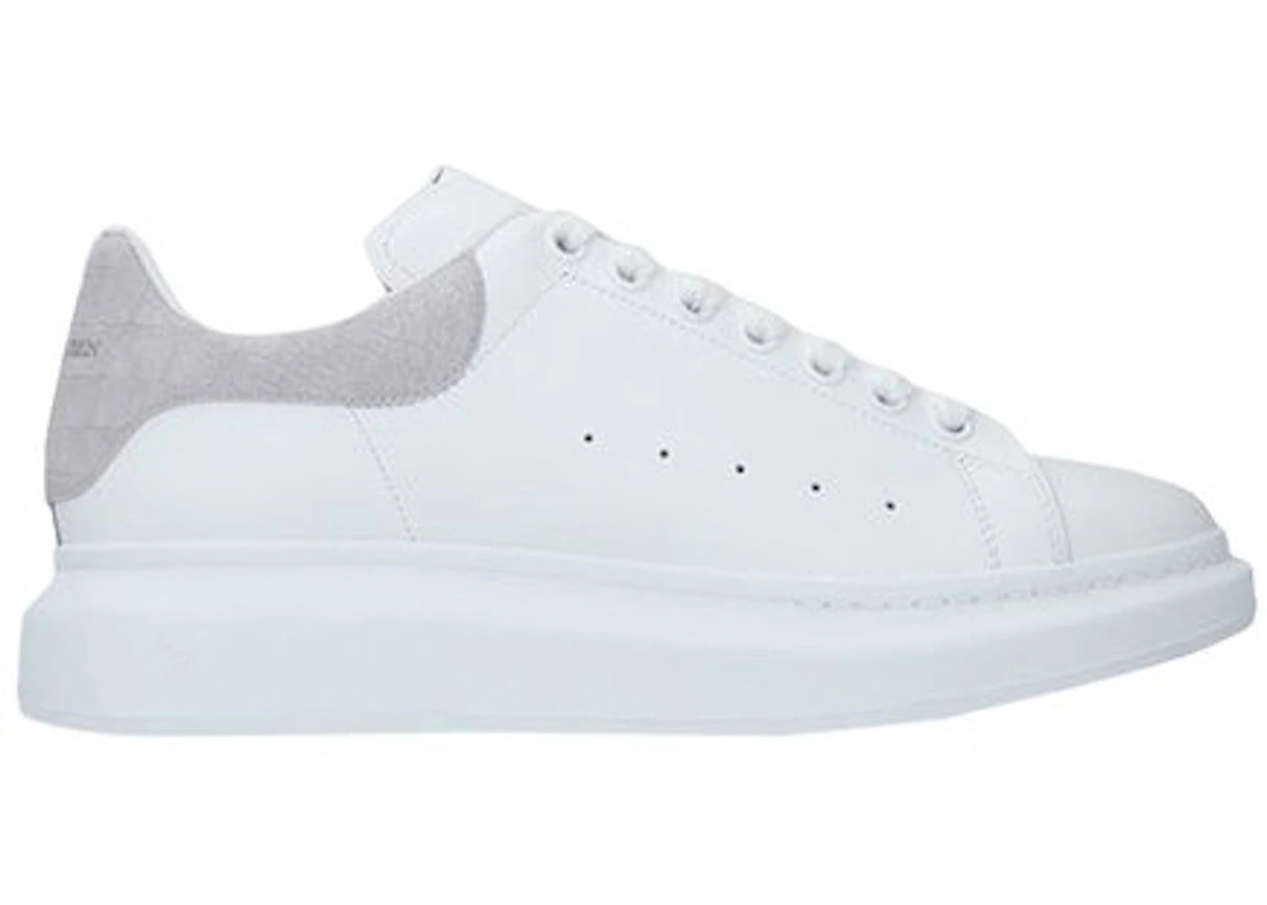 alexander mcqueen oversized white light grey croc