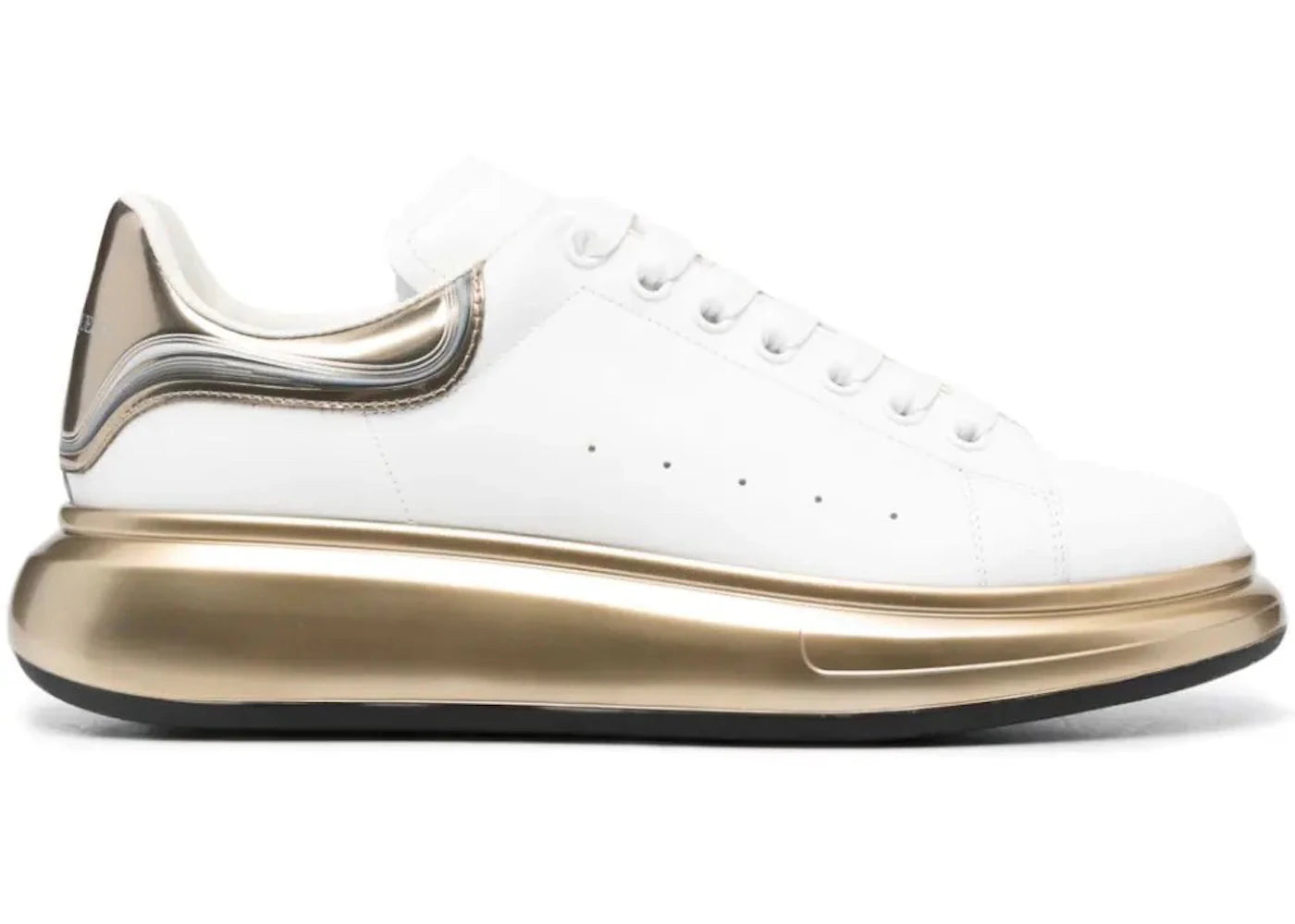 alexander mcqueen oversized white metalic gold