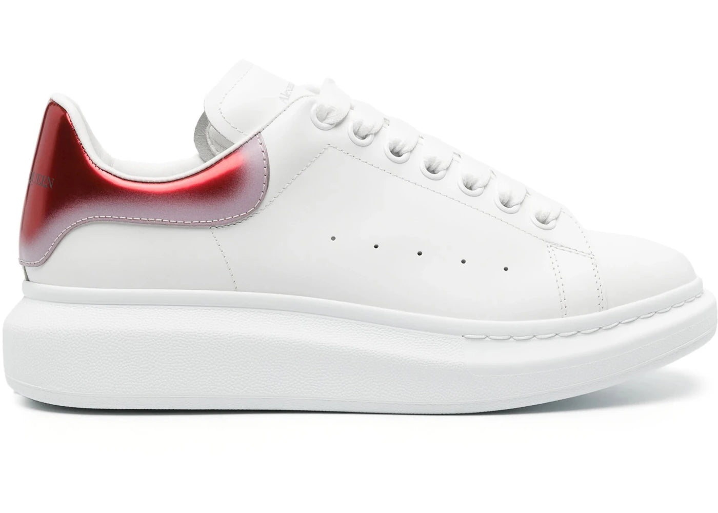 alexander mcqueen oversized white red chrome gradient