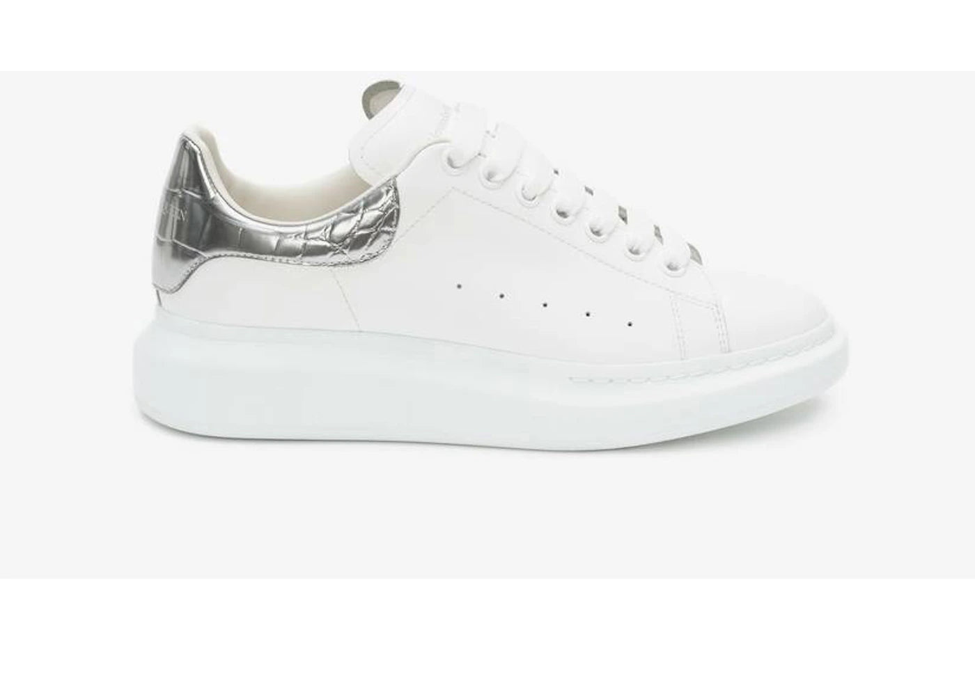 Alexander Mcqueen Oversized White Silver Croco
