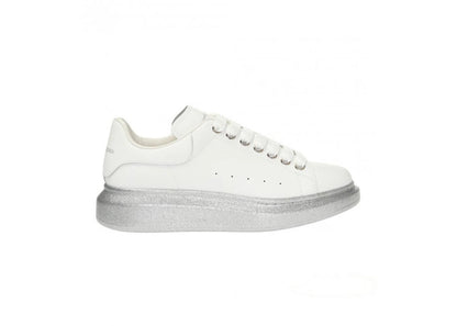 Alexander Mcqueen Oversized White Silver Glitter Sole (Women'S)