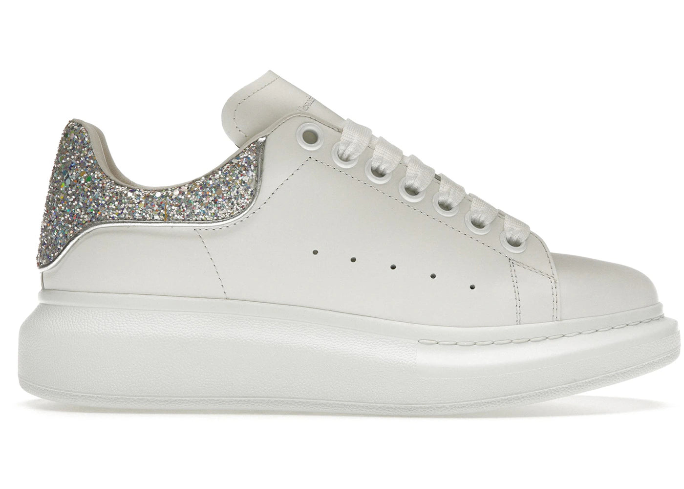 Alexander Mcqueen Oversized White Silver Glitter (Women'S)