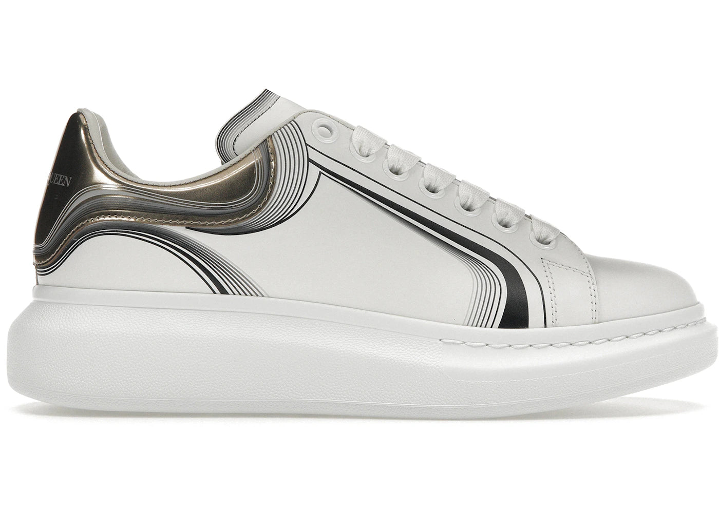 alexander mcqueen oversized white silver