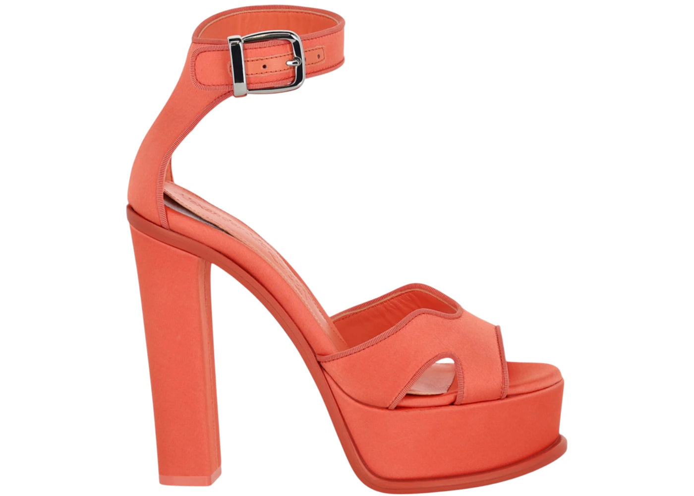 alexander mcqueen satin platform heels apricot (women's)