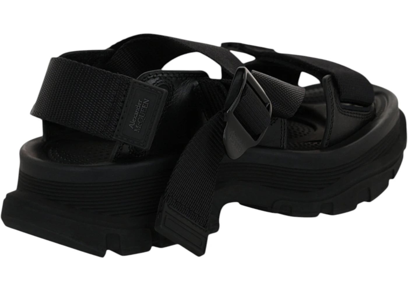 alexander mcqueen tread sandals black black (women's)