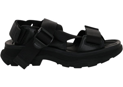 alexander mcqueen tread sandals black black (women's)