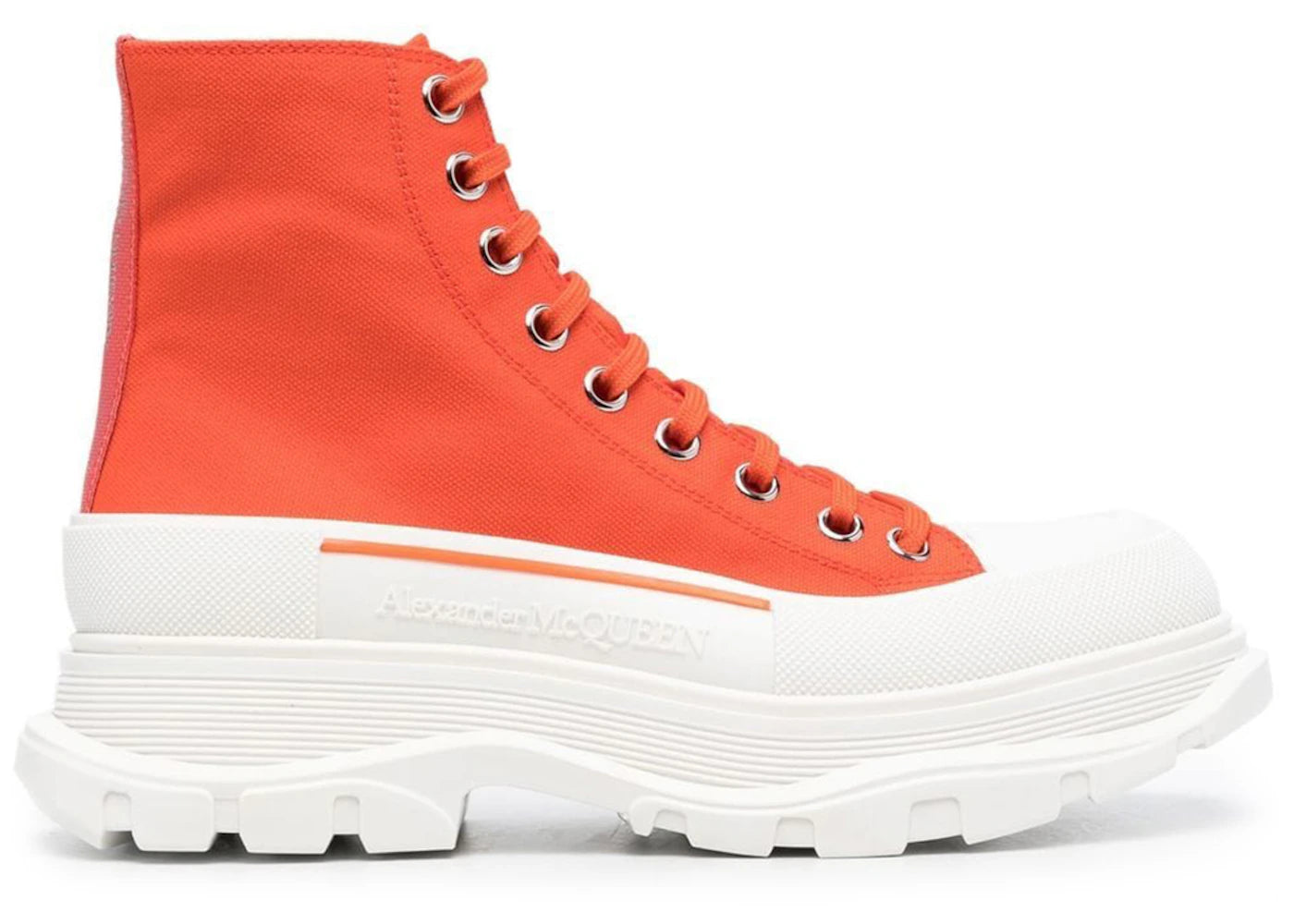 alexander mcqueen tread slick boot burnt orange white (women's)