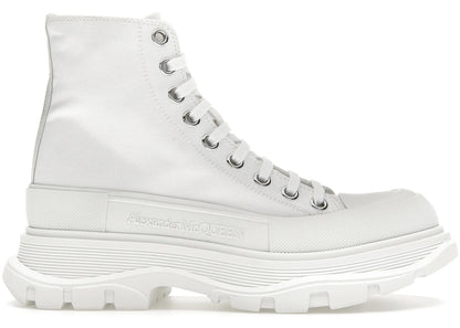Alexander Mcqueen Tread Slick Boot Canvas White White (Women'S)