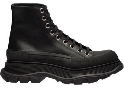 Alexander Mcqueen Tread Slick Boot Leather Black Black (Women'S)