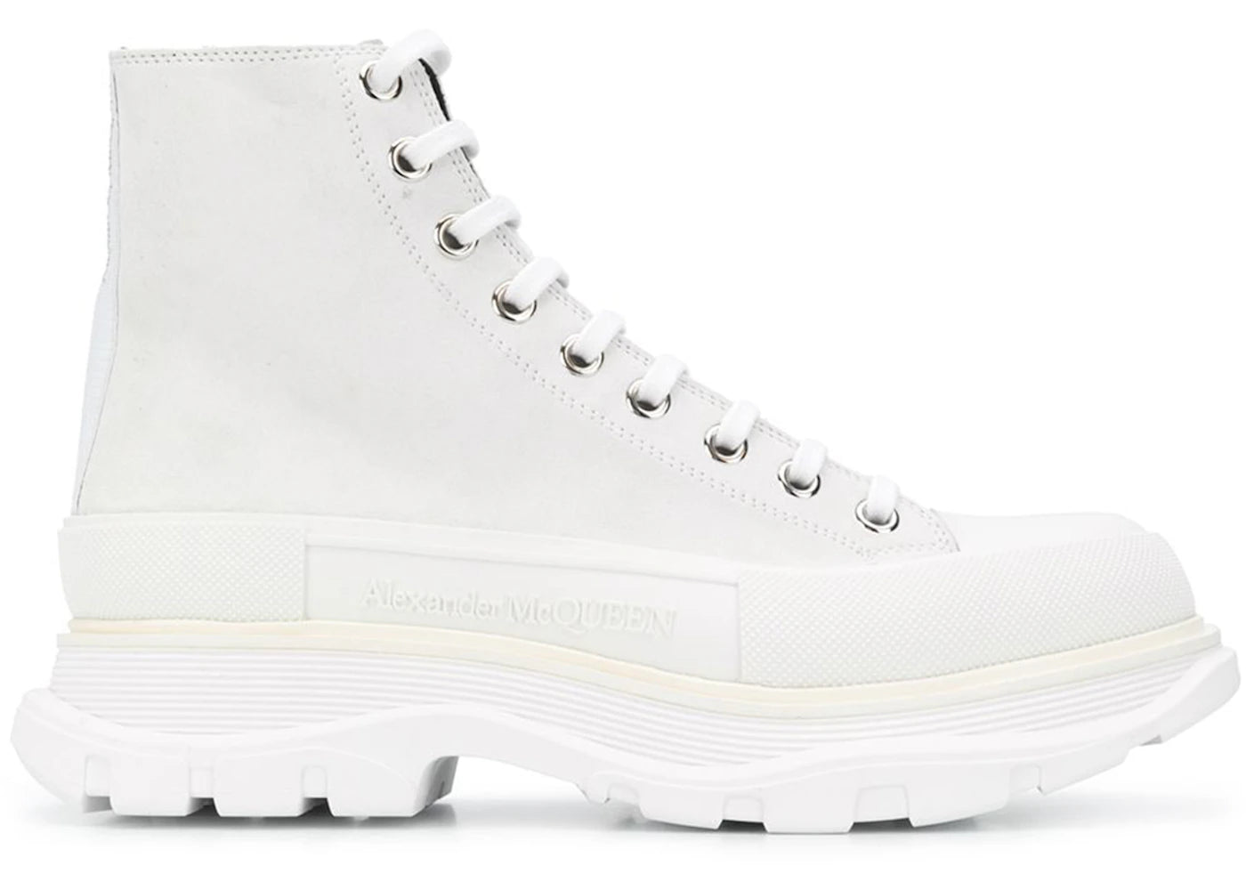 Alexander Mcqueen Tread Slick Boot Leather White White