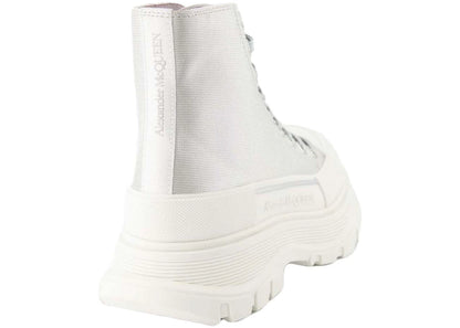 alexander mcqueen tread slick boot silver (women's)